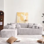 Goldoma modern black corduroy cloud modular sofa set in living room