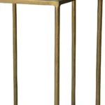 Goldoma 24 inch brass and white iron round end table in living room