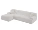 Goldoma U-Shape Modular Sectional Sofa – 2-Piece Set, White