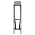Goldoma 36 inch black mirrored glass console table for entryway with reflective glass top and modern design