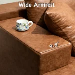 Goldoma Leather Fabric L-Shaped Sectional Sofa, Modern Reclining Couch with Adjustable Headrests – styled in a modern