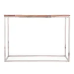 Goldoma boho console table with recycled wood top and mirrored accents in entryway