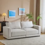 81 Navy Blue Modern Square Arm Loveseat Set with Soft Velvet Upholstery Deep Cushions Sturdy Legs for Living Room Bedroom-FCJ - Image 5
