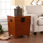 24" HMS Brown Solid Wood Square End Table Console Tables - Image 3