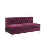 Goldoma 69-inch burgundy boucle velvet modular sofa with silver legs - modular velvet sofa in living room