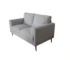 Goldoma 61" Light Gray and Black Linen Loveseat Sectional Sofa