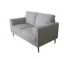 Goldoma 61" Light Gray and Black Linen Loveseat Sectional Sofa
