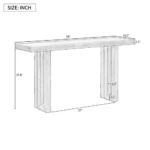 Modern oak veneer console table with distinctive side shapes in entryway