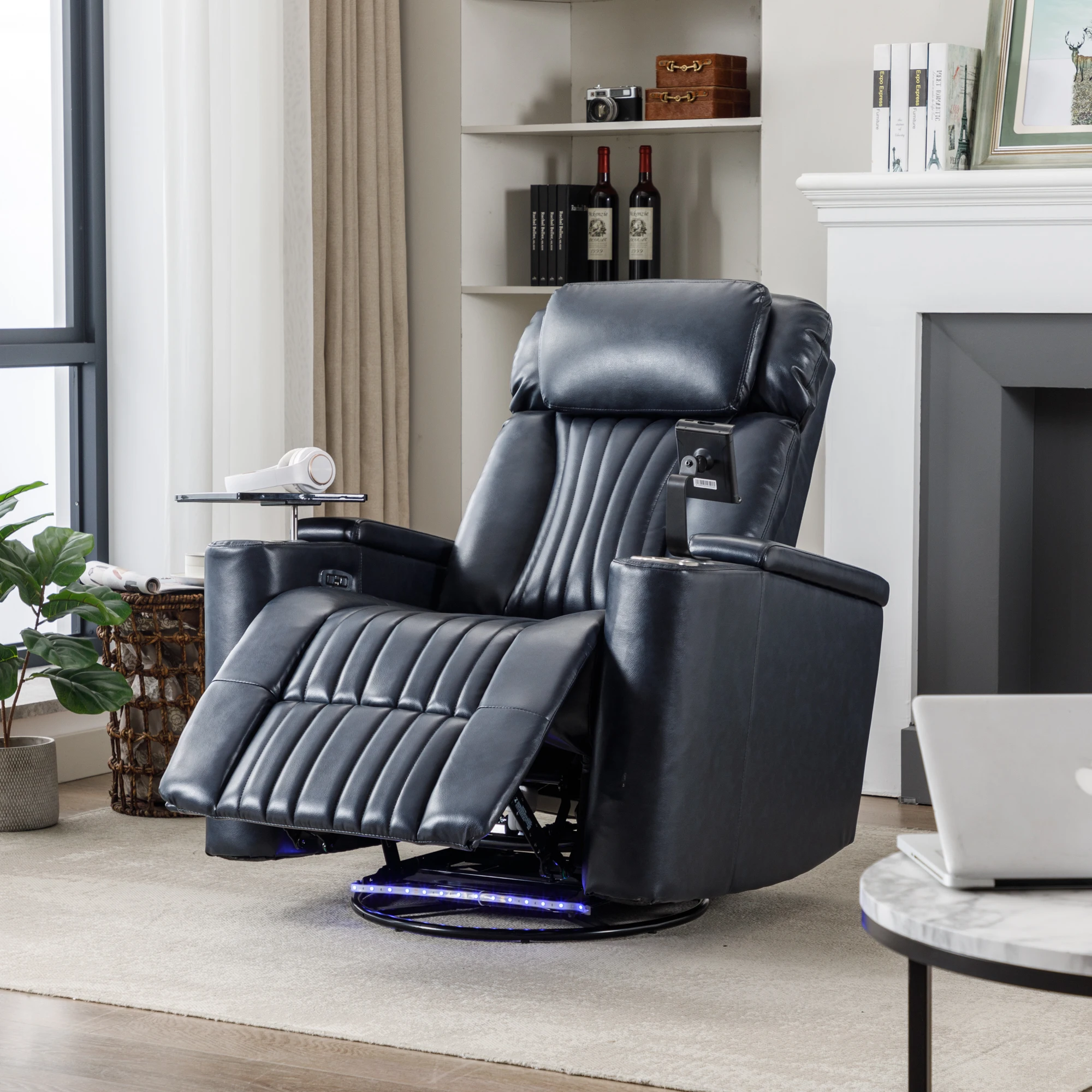 Goldoma 270° Power Swivel Recliner with Hidden Arm Storage and LED Light Strip Goldoma 270° Power Swivel Recliner with Hidden Arm Storage and LED Light Strip