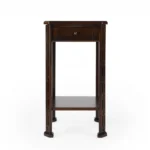 Goldoma 27-inch rustic end table with drawer and shelf in dark brown and cherry finish for living room storage