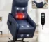 Goldoma Deep Blue PU Power Lift Recliner with Massage and Heat for Elderly