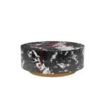 Modern marbling coffee table with drawer in a living room setting