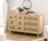 Goldoma 6-Drawer Modern Wood Storage Cabinet Gray Black