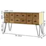 Goldoma midcentury modern solid wood storage cabinet with 5 drawers in a living room