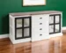 Goldoma 75'' Solid Wood Sideboard with 4 Drawers and Glass Doors