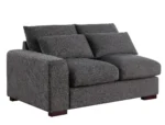 U-shaped sectional sofa with two ottomans and reclining seats in a modern living room