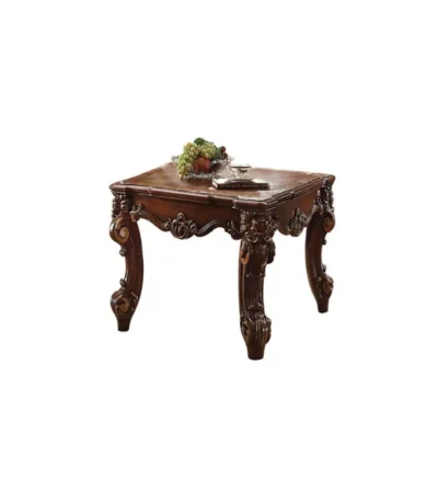 Goldoma 26 inch cherry square farmhouse end table with wabi-sabi design