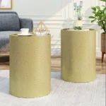 Goldoma hammered gold side table set of 2 – modern accent tables with sturdy iron frame