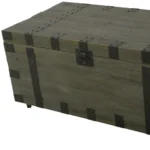 22" HMS Brown Reclaimed Wood Distressed Trunk Style Coffee Table - Image 4