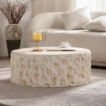 Goldoma modern minimalist rustic wood coffee table in living room