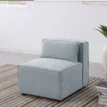 Goldoma grayish blue modular sectional sofa 3-seater L-shaped chenille fabric