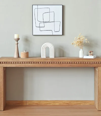 Goldoma 64-inch modern solid wood luxury console table for entryway and living room