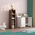 Goldoma Four-Tier Wooden Bookcase for Living Room - 30x30x120 cm – side view