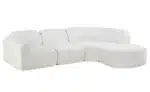 Goldoma Modern Curved L-Shape 3-Seater Sectional Sofa with Ottoman – top view