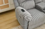 Goldoma Corduroy L-Shape Modular Sofa with Wireless Charger - modern sectional sofa in living room