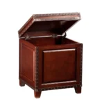Goldoma 24 inch solid wood end table in rustic brown finish square accent table for living room