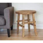 23" HMS Brown Distressed Solid Wood End Table for Living Room Furniture