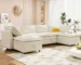 Goldoma 6-Piece Modular Sofa Bed with Storage - Double-Layer Faux Cushions, Convertible