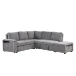 Goldoma L-Shape Padded Modular Sofa with Storage, USB Ports, and Cup Holders – base detail