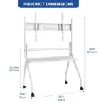 Goldoma mobile floor TV stand for 55-65 inch interactive whiteboard with steel frame and casters
