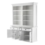 HMS 87 White Solid Wood Four Tier Bookcase Industrial Foldable for Home Office Workshop Living Room Bedroom Dining Room Use - Image 5
