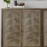 Vintage farmhouse solid wood buffet cabinet with storage doors and drawers