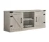 Goldoma Mid-Century Double Barn Door TV Stand - Stone Grey, Fits 55-59 Inch TVs