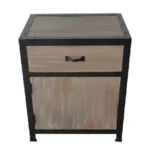 20" HMS Brown Solid Wood End Table with Drawer Elegant Living Room Furniture - Image 2