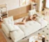 Modern Convertible Sofa Bed with Backrest - Velvet Pull-Out Sleeper Chair