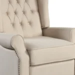 Goldoma Beige Microfiber Manual Club Recliner with Massage and Extendable Footrest – styled in a modern Recliners setting
