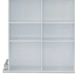 Goldoma 47-inch white rectangular bar table with shelves in high-gloss finish