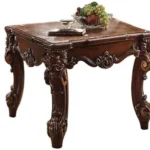 Goldoma 26 inch cherry square farmhouse end table with wabi-sabi design