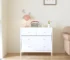 Goldoma White 4-Drawer Kids Dresser with Lighted Mirror - Solid Wood Storage for Nursery & Bedroom
