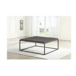 Goldoma Tekoa 48-inch square coffee table in dark brown with acacia veneer top and iron base, perfect living room centerpiece