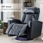 Goldoma 270° Power Swivel Recliner with Hidden Arm Storage and LED Light Strip – close-up detail