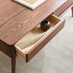 Goldoma Modern Solid Oak Coffee Table with Storage - solid oak coffee table in a modern living room