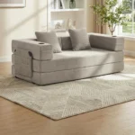 Goldoma modular corduroy sofa bed 2-seater in modern living room