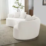 Goldoma curved modular sofa set in corduroy upholstery, ideal for small living rooms