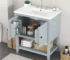Goldoma 30" Modern Bathroom Vanity with Ceramic Sink and Solid Wood Frame