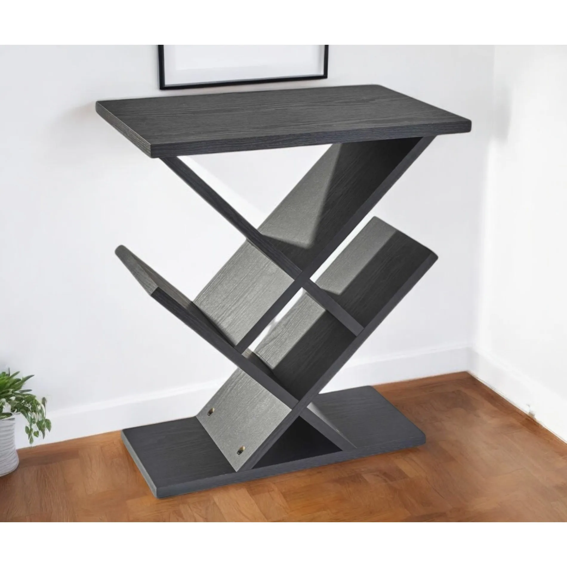 H9cee7d9e8bf34f3e9a5a32c4aecb0abfs.webp Goldoma 19 inch solid wood console table with antique black finish and eight storage compartments in a living room entryway